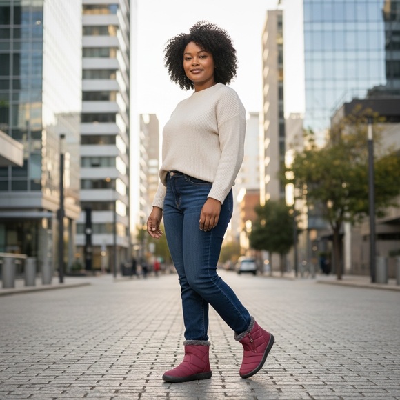 Dream Paris Women's purple or red wine Winter Boots. NWT. fast 🚚📦size 7.5 - Picture 4 of 16